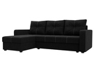 Диван угловой Ливерпуль Лайт левый угол, Микровельвет, Черный