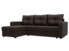 Диван угловой Ливерпуль Лайт левый угол, Экокожа, Коричневый
