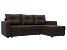 Диван угловой Ливерпуль Лайт правый угол, Экокожа, Коричневый