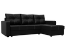 Диван угловой Ливерпуль Лайт правый угол, Экокожа, Черный