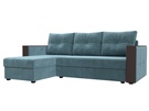 Диван угловой Валенсия Лайт левый угол, Велюр, SEVEN 113 бирюзовый