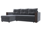 Диван угловой Валенсия Лайт левый угол, Велюр, SEVEN 17 серый