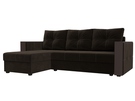 Диван угловой Валенсия Лайт левый угол, Микровельвет, Коричневый