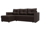 Диван угловой Валенсия Лайт левый угол, Экокожа, Коричневый