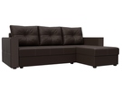 Диван угловой Валенсия Лайт правый угол, Экокожа, Коричневый