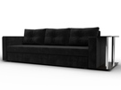 Диван прямой Атланта со столом справа, Велюр, SEVEN 35 черный
