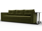 Диван прямой Атланта со столом справа, Микровельвет, Зеленый