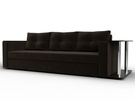 Диван прямой Атланта со столом справа, Микровельвет, Коричневый