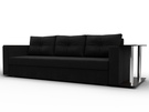 Диван прямой Атланта со столом справа, Микровельвет, Черный