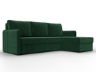 Диван угловой Слим угол универсальный, Велюр, SEVEN 626 зеленый
