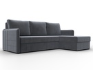 Диван угловой Слим угол универсальный, Велюр, SEVEN 17 серый
