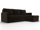 Диван угловой Слим угол универсальный, Микровельвет, Коричневый