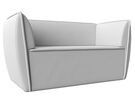 Диван кухонный прямой Бергамо 2-х местный, Экокожа, Белый