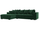 Диван угловой НордСтар левый угол, Велюр, SEVEN 626 зеленый