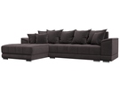 Диван угловой НордСтар левый угол, Велюр, SEVEN 727 коричневый