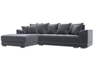 Диван угловой НордСтар левый угол, Велюр, SEVEN 17 серый