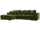 Диван угловой НордСтар левый угол, Микровельвет, Зеленый