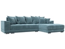 Диван угловой НордСтар правый угол, Велюр, SEVEN 113 бирюзовый