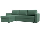 Диван угловой Траумберг Лайт левый угол, Рогожка, Амур 11 зеленый
