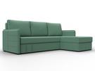 Диван угловой Слим угол универсальный, Рогожка, Амур 11 зеленый