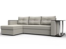 Диван угловой Атланта со столом левый угол, Рогожка, Амур 02 бежевый