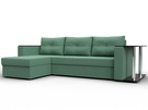 Диван угловой Атланта со столом левый угол, Рогожка, Амур 11 зеленый