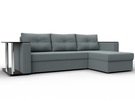 Диван угловой Атланта со столом правый угол, Рогожка, Амур 07 серый