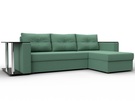 Диван угловой Атланта со столом правый угол, Рогожка, Амур 11 зеленый