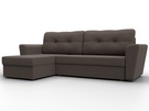 Диван угловой Амстердам Лайт левый угол, Рогожка, Амур 05 коричневый