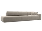 Диван прямой Лига-036 НПБ Модерн Лонг подлокотник справа, Микровельвет, Бежевый