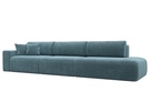 Диван прямой Лига-036 НПБ Модерн Лонг подлокотник слева, Велюр, SEVEN 113 бирюзовый