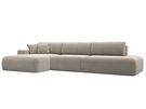 Диван угловой Лига-036 НПБ Модерн Лонг левый угол, Микровельвет, Бежевый