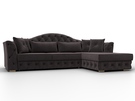 Диван угловой Артис правый угол, Велюр, SEVEN 727 коричневый