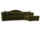 Диван угловой Артис правый угол, Микровельвет, Зеленый