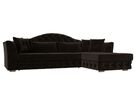 Диван угловой Артис правый угол, Микровельвет, Коричневый