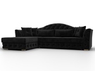 Диван угловой Артис левый угол, Велюр, SEVEN 35 черный