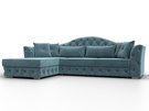 Диван угловой Артис левый угол, Велюр, SEVEN 113 бирюзовый