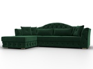 Диван угловой Артис левый угол, Велюр, SEVEN 626 зеленый