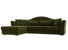 Диван угловой Артис левый угол, Микровельвет, Зеленый