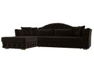 Диван угловой Артис левый угол, Микровельвет, Коричневый
