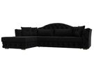 Диван угловой Артис левый угол, Микровельвет, Черный