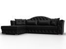 Диван угловой Артис левый угол, Экокожа, Черный