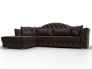 Диван угловой Артис левый угол, Экокожа, Коричневый