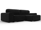 Диван угловой Лига-029, Микровельвет, Черный