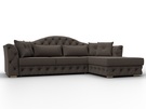 Диван угловой Артис правый угол, Рогожка, Амур 05 коричневый