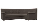 Диван угловой Карелия правый угол, Рогожка, Амур 05 коричневый
