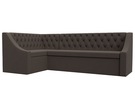 Диван кухонный угловой Мерлин левый угол, Рогожка, Амур 05 коричневый