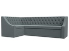 Диван кухонный угловой Мерлин левый угол, Рогожка, Амур 07 серый