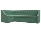 Диван кухонный угловой Мерлин левый угол, Рогожка, Амур 11 зеленый