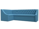 Диван кухонный угловой Мерлин левый угол, Рогожка, Амур 10 голубой